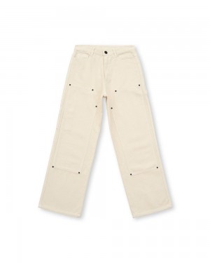 Beige Brain Dead Double Knee Utility Pant | USA CZGY69817