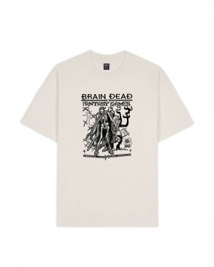 Beige Brain Dead Fantasy Games T-Shirt | USA NOQE18629