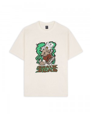 Beige Brain Dead Goat Shredder T-Shirt | USA MAXZ46321