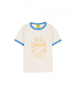 Beige Brain Dead X Minions Kids Short Sleeve Ringer T-Shirt | USA VFZY58942