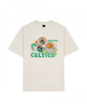 Beige Brain Dead X NBA Boston Celtics T-Shirt | USA YDBC95876