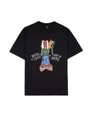 Black Brain Dead Blade Smacker T-Shirt | USA WPUF28154