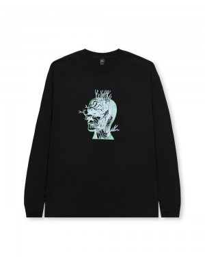 Black Brain Dead Brain Roots Long Sleeve T-Shirt | USA OHWC08326