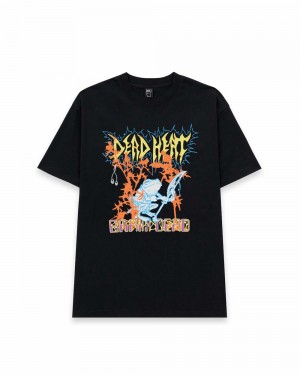 Black Brain Dead Dead Heat War Frog T-Shirt | USA AJQZ16274