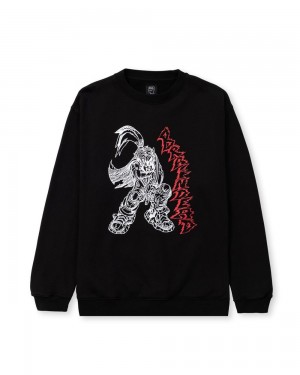 Black Brain Dead Final Stand Crewneck Sweatshirt | USA DSRP74801