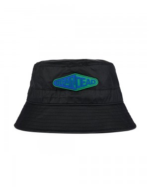 Black Brain Dead Fisheye Cinch Bucket Hat | USA KEIA98523