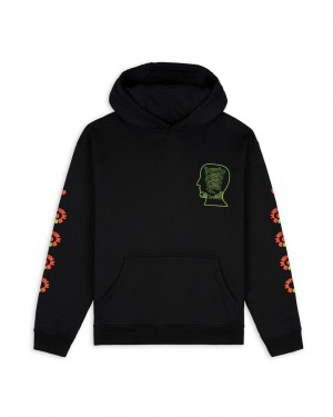 Black Brain Dead Lizard Cowboy Hoodie | USA OANT80296