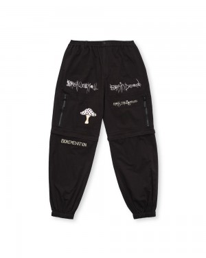 Black Brain Dead Mushroom Utility Pant | USA LKIT28137