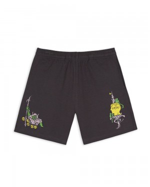 Black Brain Dead Skull Emperor Shorts | USA FLVJ62597