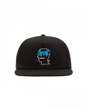 Black Brain Dead Sunami Logo Head Five Panel Hat | USA PURX71204