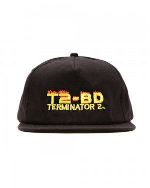 Black Brain Dead Terminator Five Panel Hat | USA DYQB12903