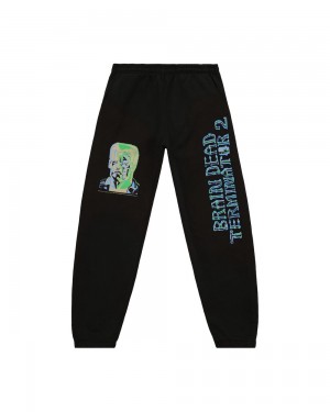 Black Brain Dead Terminator Muggin Sweat Pant | USA RJED70365