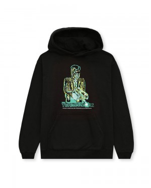 Black Brain Dead Terminator Studios Hoodie | USA TZHL06349