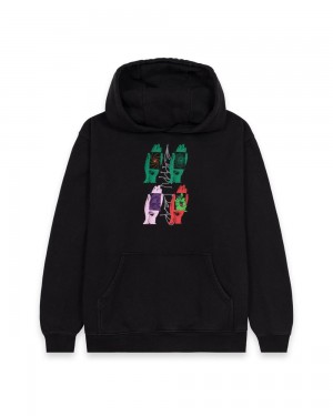 Black Brain Dead Throwing Hands Hoodie | USA GJLO74539