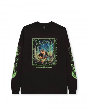 Black Brain Dead X Dungeons & Dragons Defender Long Sleeve T-Shirt | USA NYGR34721