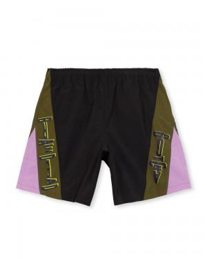 Black Brain Dead X Gotcha Contrast Paneled Trunk Shorts | USA SCDZ57691