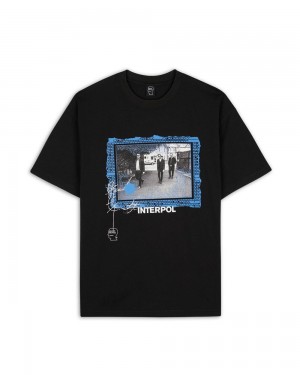 Black Brain Dead X Interpol Atiba Jefferson Photo #2 T-Shirt | USA YONH78042