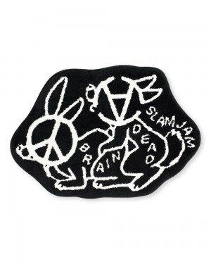 Black Brain Dead X Slam Jam Anarchy Bunny Love Rug | USA JIFK02739