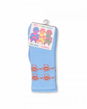 Blue Brain Dead Brain Zap Socks | USA RZIF30962