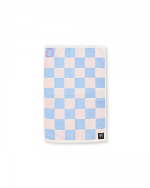 Blue Brain Dead Checkered Hand Towel | USA RGVZ74635