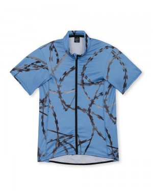 Blue Brain Dead Cycling Jersey Shirt | USA QMIE65820