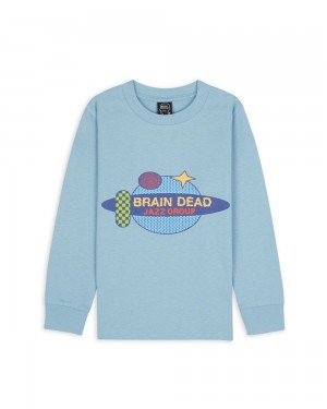 Blue Brain Dead Jazz Group Kids Long Sleeve T-Shirt | USA DFEX23197