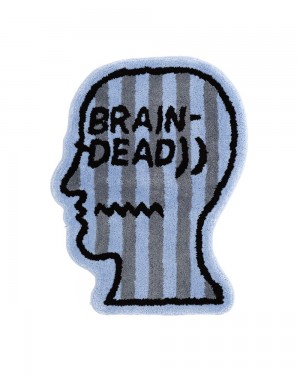 Blue Brain Dead Logo Head Striped Rug | USA ZSQA40257