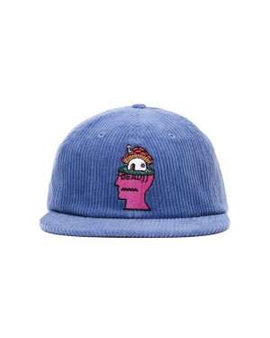 Blue Brain Dead Mushroom Head Corduroy Six Panel Hat | USA XWRH20894