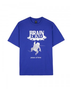 Blue Brain Dead Peace Of Time T-Shirt | USA ZERO61579