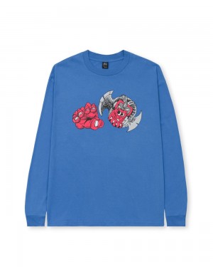 Blue Brain Dead Summoner Long Sleeve T-Shirt | USA DVJI95832