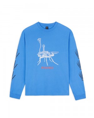 Blue Brain Dead Worm In The Apple Long Sleeve T-Shirt | USA SFAJ01754