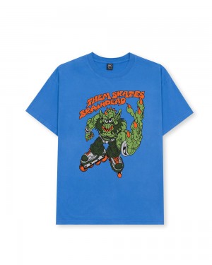 Blue Brain Dead X Them Skates Kogan Goblin Skate T-Shirt | USA CVRG97063