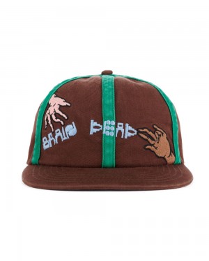 Brown Brain Dead Connection 6 Panel Twill Hat | USA CFZD49265