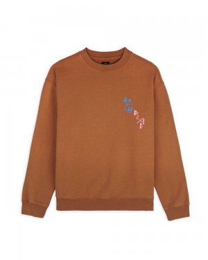 Brown Brain Dead Et Crewneck Sweatshirt | USA CMOD60841