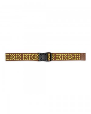 Brown Brain Dead Frogger Woven Belt | USA TVDH91276