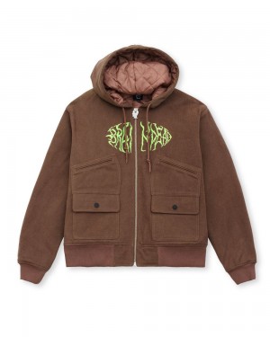 Brown Brain Dead Headbanger Hooded Field Jacket | USA FNDU06832