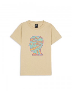 Brown Brain Dead Split Planes Kids T-Shirt | USA XOYA30428