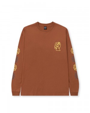 Brown Brain Dead X Gramicci Get Out Long Sleeve T-Shirt | USA FTEG42705