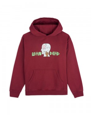 Burgundy Brain Dead Handheld Hoodie | USA HALX05674