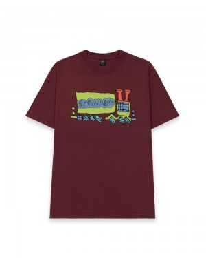 Burgundy Brain Dead Leomi Sadler Semi T-Shirt | USA KDCH70618