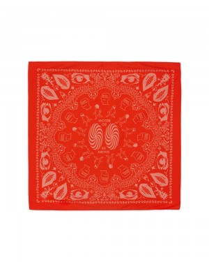 Burgundy Brain Dead Logohead Paisley Bandana Homeware | USA OCNW49217