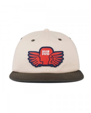 Cream Brain Dead Afterlife 6 Panel Cap | USA XIUC36972