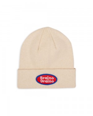 Cream Brain Dead Braino Draino Wool Beanie | USA AUOW40539