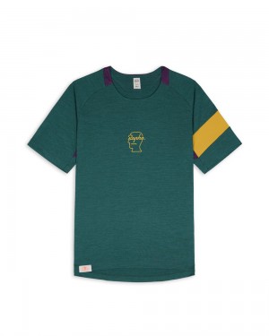 Dark Green Brain Dead X Rapha Trail Technical T-Shirt | USA KNHD46321