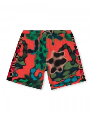 Green Brain Dead Amoeba Watercolor Beach Shorts | USA QPRD13490