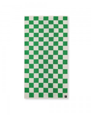 Green Brain Dead Checkered Beach Towel | USA ABMG16034