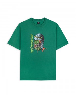 Green Brain Dead Dragon Digger Tee T-Shirt | USA QWNC06241