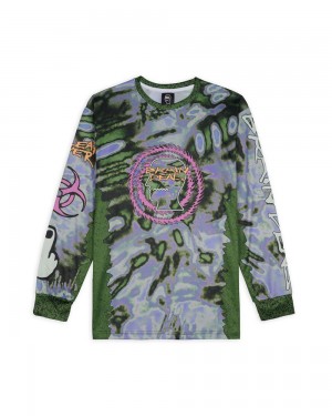 Green Brain Dead Equipment Chaos Team Tech Long Sleeve T-Shirt | USA NWEQ65183