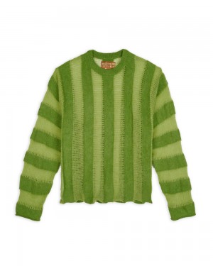 Green Brain Dead Fuzzy Threadbare Sweater | USA UCWF37694