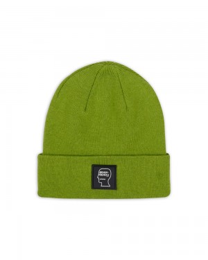 Green Brain Dead Fw22 Logo Head Wool Beanie | USA OMFB68710